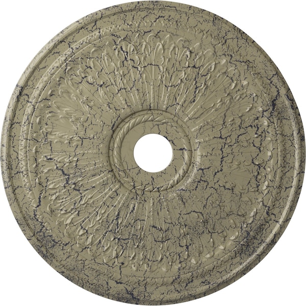 Ekena Millwork Oakleaf Ceiling Medallion (Canopies up to 6 1/4"), 29 1/8"OD x 3 5/8"ID x 1"P, Castle Stone Crackle CM29OACSC - main